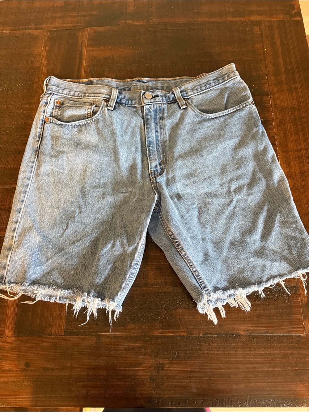 Levi's Light Blue Distressed Denim Cutoff Shorts